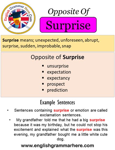 antonym surprised